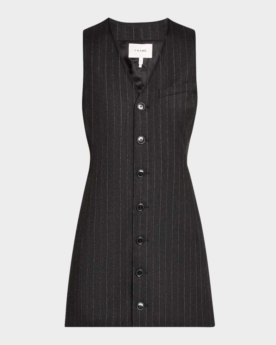 Sleeveless Pinstripe Suiting Dress